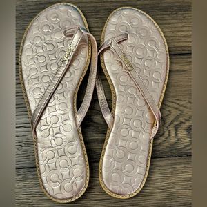 Coach Rose Gold Flip Flop Sandals